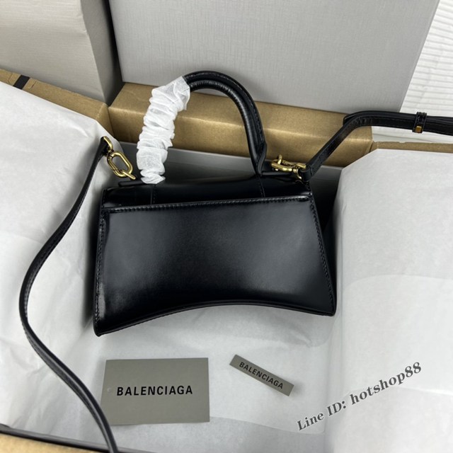 Balenciaga專櫃爆款平紋黑色金扣Hourglass沙漏包 巴黎世家頂級原單手提肩背包 fyj1212